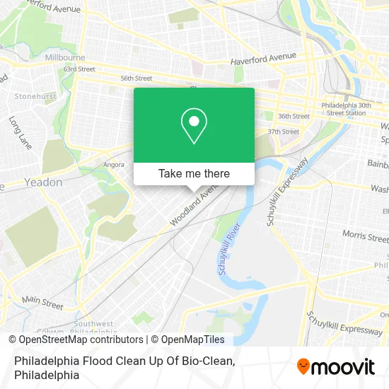 Philadelphia Flood Clean Up Of Bio-Clean map