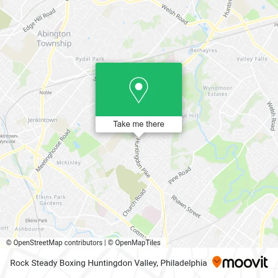 Rock Steady Boxing Huntingdon Valley map