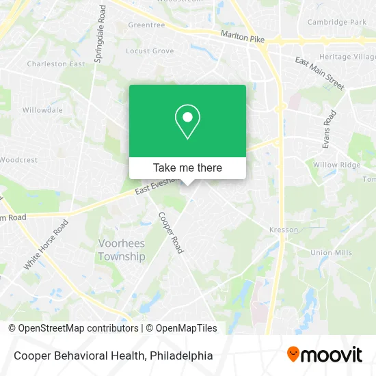 Cooper Behavioral Health map