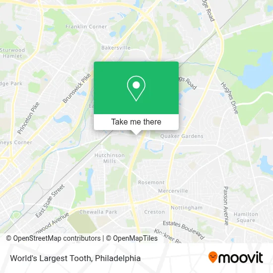 World's Largest Tooth map