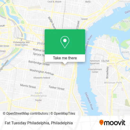 Fat Tuesday Philadelphia map