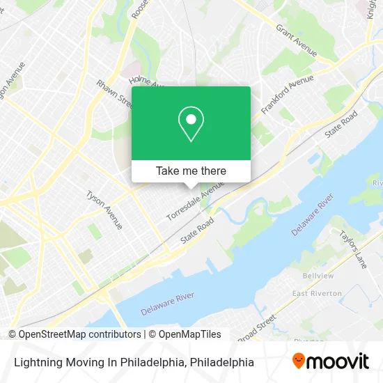Lightning Moving In Philadelphia map