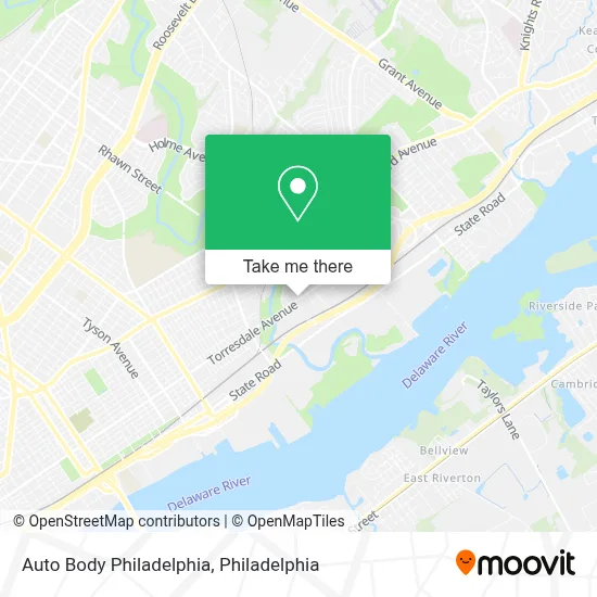 Auto Body Philadelphia map