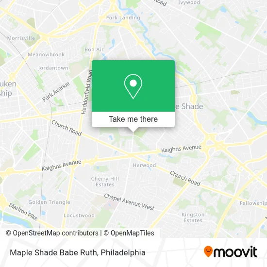 Maple Shade Babe Ruth map