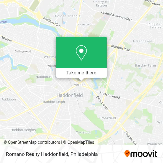 Romano Realty Haddonfield map
