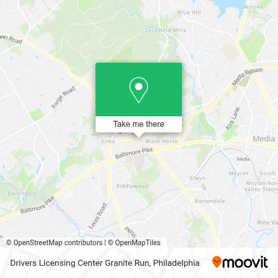Drivers Licensing Center Granite Run map