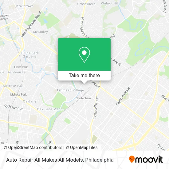 Auto Repair All Makes All Models map