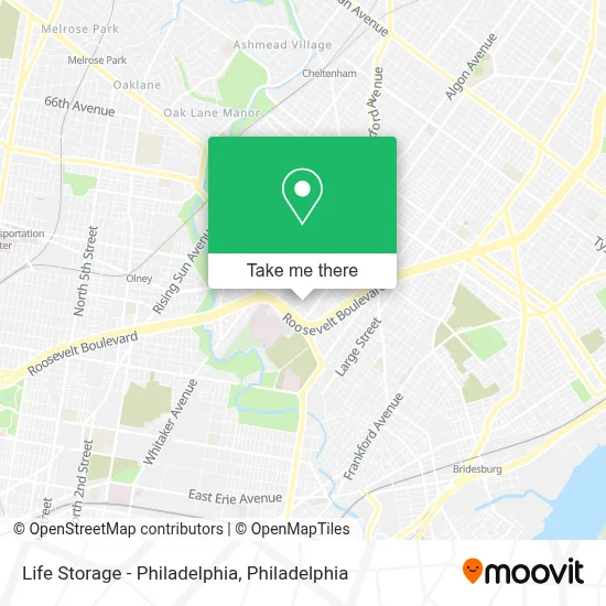 Life Storage - Philadelphia map