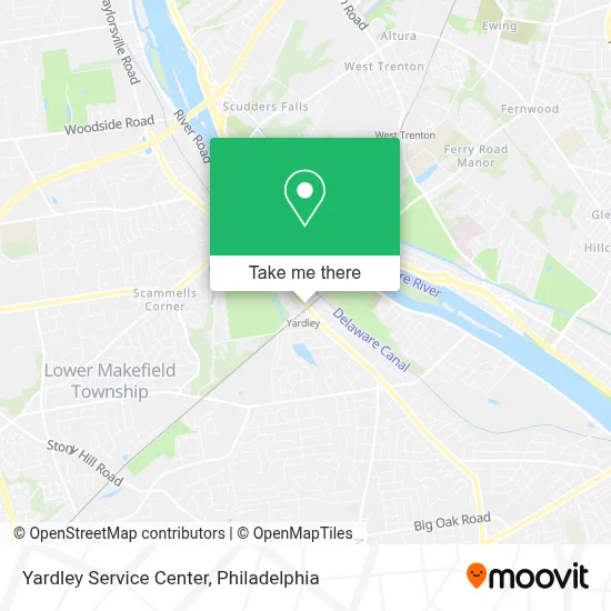 Yardley Service Center map
