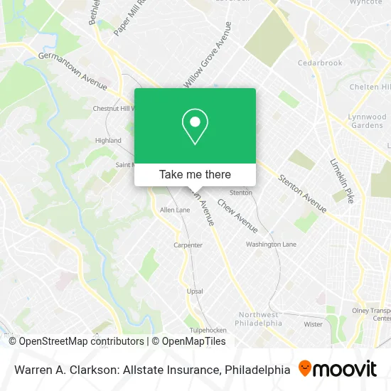 Warren A. Clarkson: Allstate Insurance map