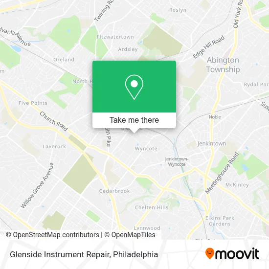 Glenside Instrument Repair map