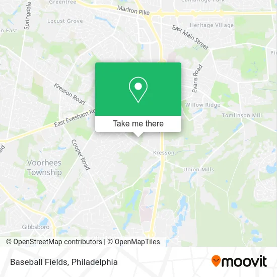 Baseball Fields map