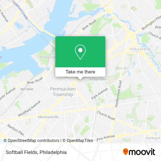Softball Fields map