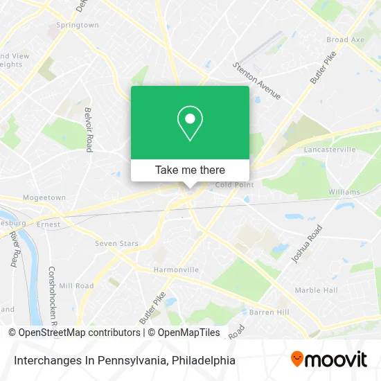 Interchanges In Pennsylvania map