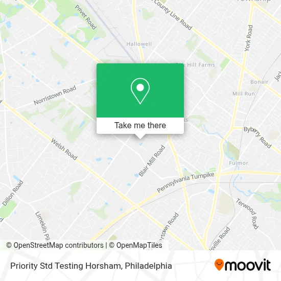 Priority Std Testing Horsham map