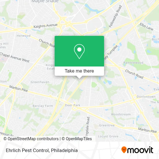 Ehrlich Pest Control map