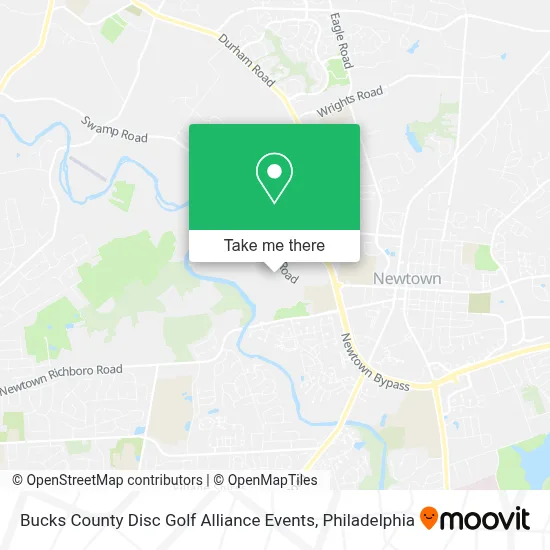 Bucks County Disc Golf Alliance Events map