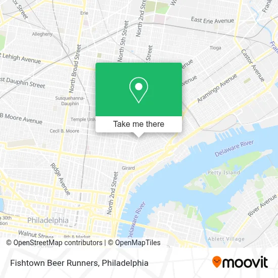 Fishtown Beer Runners map