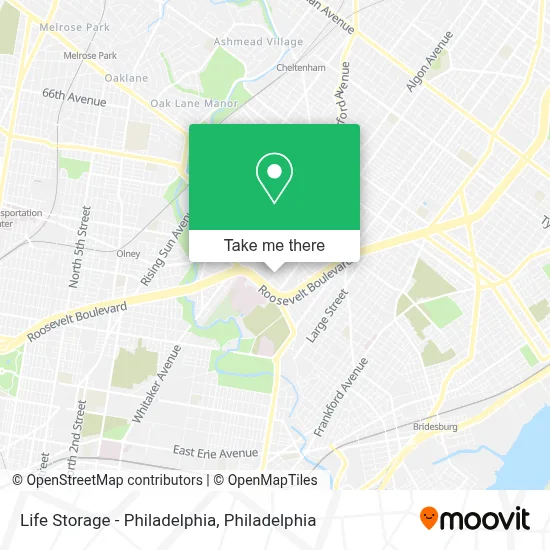 Life Storage - Philadelphia map