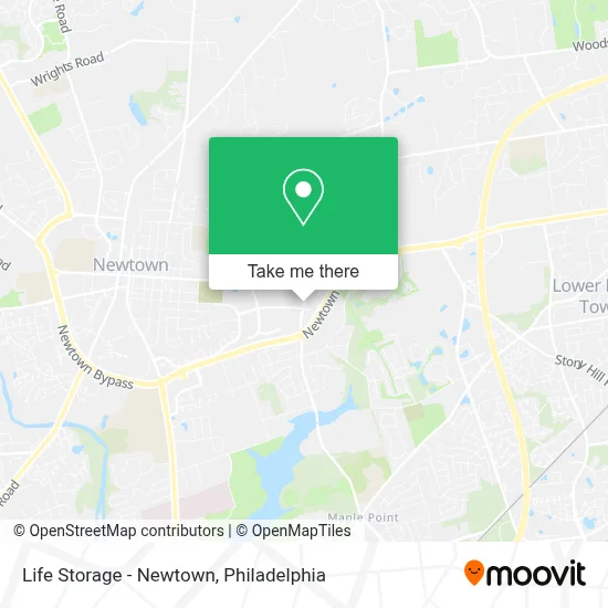 Life Storage - Newtown map