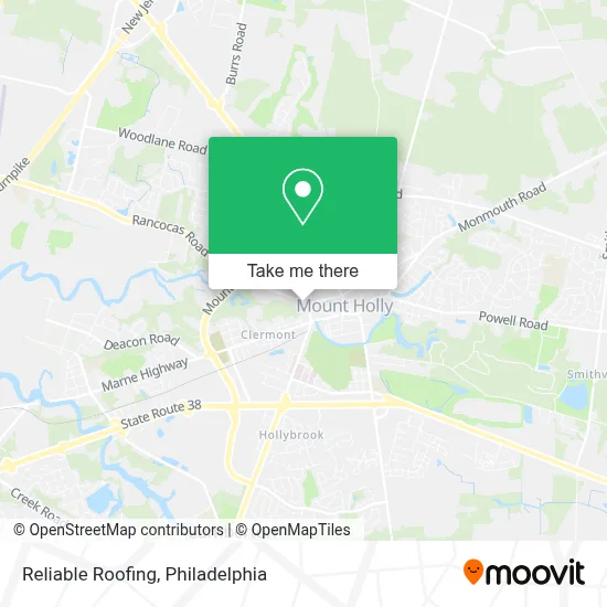 Reliable Roofing map