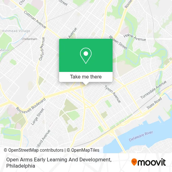 Open Arms Early Learning And Development map