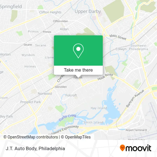 J.T. Auto Body map