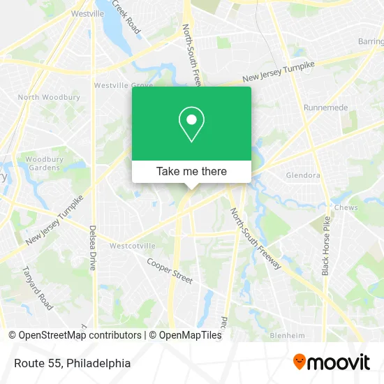 Route 55 map