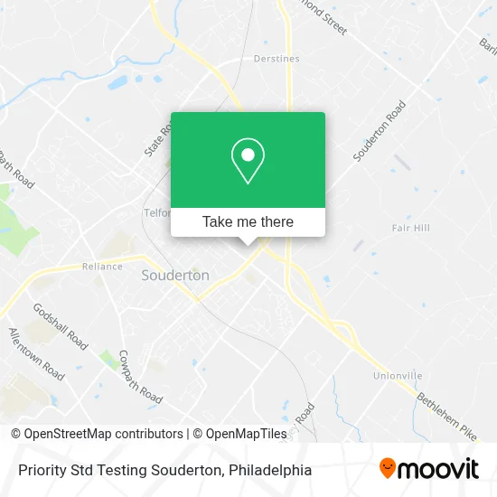 Priority Std Testing Souderton map