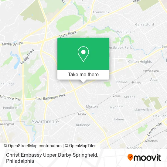 Christ Embassy Upper Darby-Springfield map