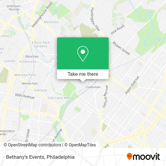 Bethany's Events map