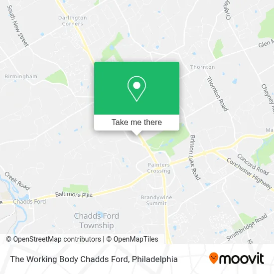 The Working Body Chadds Ford map