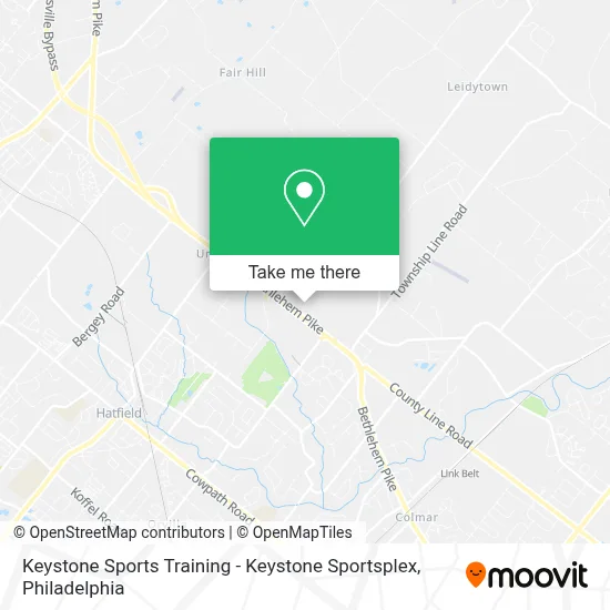 Keystone Sports Training - Keystone Sportsplex map