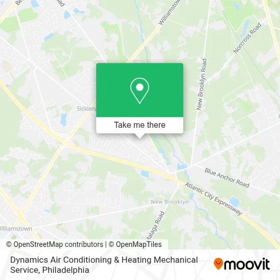 Dynamics Air Conditioning & Heating Mechanical Service map