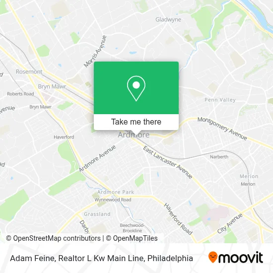 Adam Feine, Realtor L Kw Main Line map