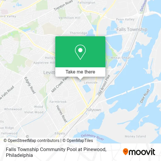 Falls Township Community Pool at Pinewood map