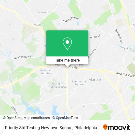 Priority Std Testing Newtown Square map