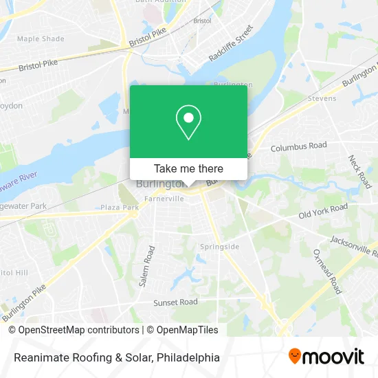 Reanimate Roofing & Solar map