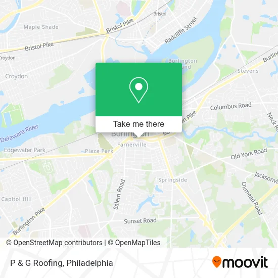 P & G Roofing map