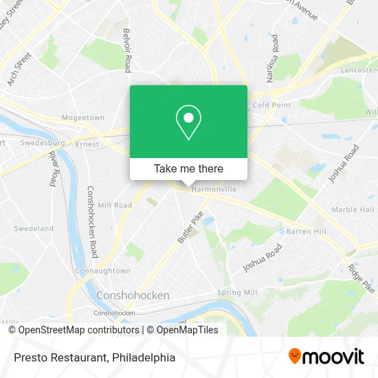 Presto Restaurant map