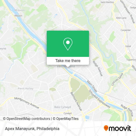 Apex Manayunk map