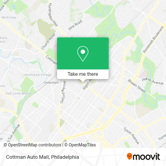 Cottman Auto Mall map