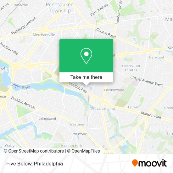 Five Below map