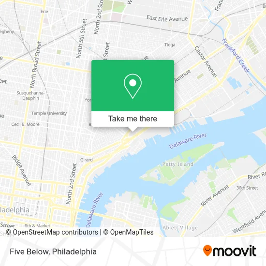 Five Below map