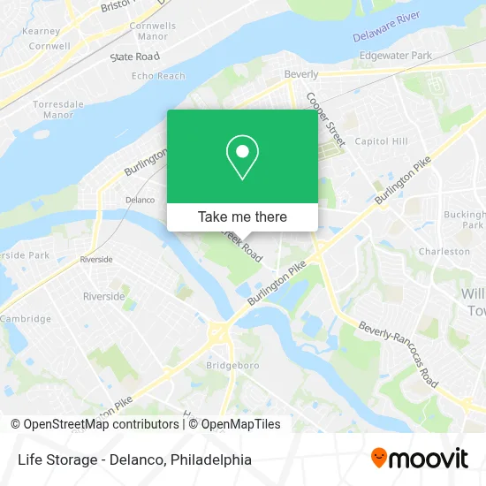 Life Storage - Delanco map