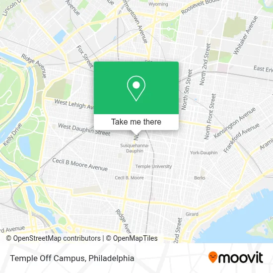 Temple Off Campus map