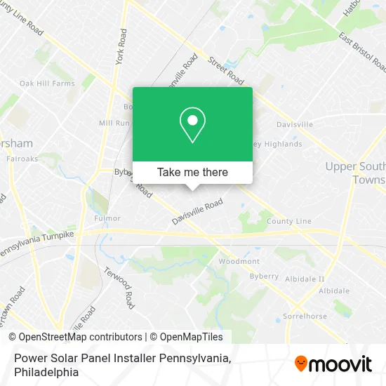 Power Solar Panel Installer Pennsylvania map