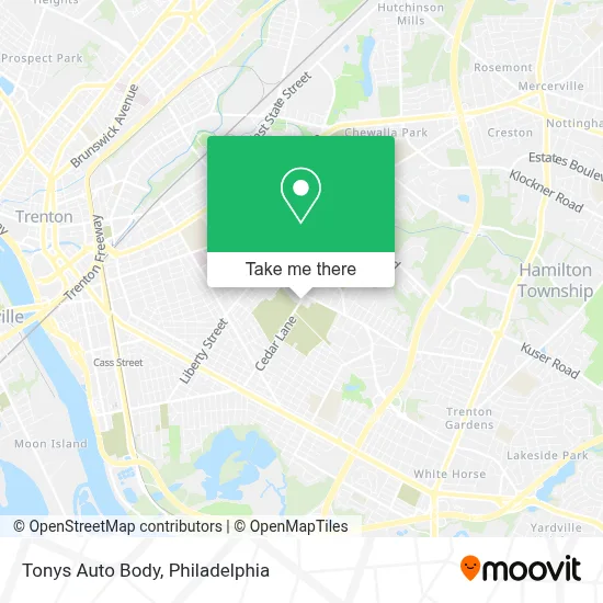 Tonys Auto Body map