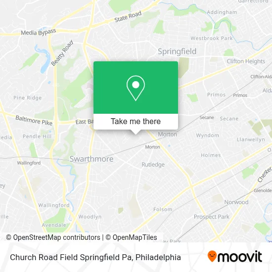 Church Road Field Springfield Pa map