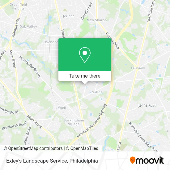 Exley's Landscape Service map